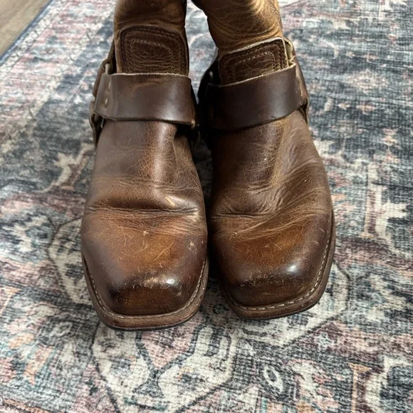 Frye Brown harness engineer Leather Men's Boots 7.5 - Picture 4 of 4